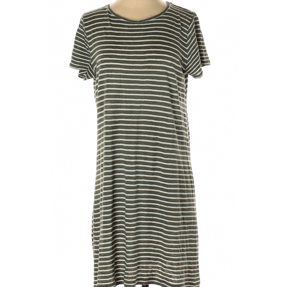 Eileen Fisher 100% Linen Striped Dress